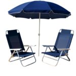2 Reposeras Summer Mor + Sombrilla 1,80 m