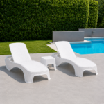 Set 2 Reposeras Dubai Simil Rattan + Mesa Ratona