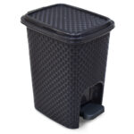 CESTO DE BASURA C/PEDAL RATTAN NEGRO 7 LTS