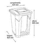 CESTO DE BASURA RECICLAJE CON RUEDAS Y PEDAL 60 LTS - Imagen 6