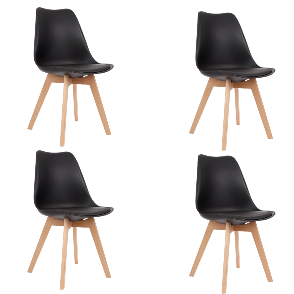52.png Set x4 Sillas Nordicas Tulip Acolchonadas -3 colores - Imagen 1