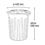 CESTO DE BASURA CON TAPA 65 LTS BLANCO - Imagen 2