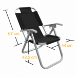Reposera Botafogo Gran Ipanema Extra Alta de Aluminio Reforzada + Toalla de regalo – diferentes colores - Imagen 3