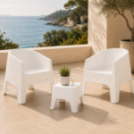 Juego 2 Sillones Simil Rattan + Mesa Ratona - 2 Colores - Imagen 2