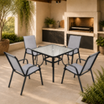 Juego de Jardín Roma Mesa 90x90 cm+ 4 Sillas
