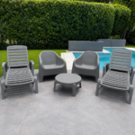 Set 2 Reposeras + 2 Sillones Skarpo + Mesa - Diferentes colores
