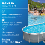 Piscina Estructural Rectangular Bestway 11.532 L – 4,88 x 2,44 x 1,22 m + Bomba con Filtro + Escalera + Cobertor - Imagen 4