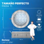 Spa Inflable Bestway Bali Smart Rattan Gris – 6 Personas – 1,96 x 0,71 m – 980 L - Imagen 2