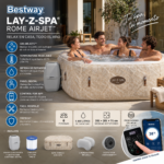 Spa Inflable Bestway Rome Smart Mármol – 7 Personas – 2,01 x 2,01 x 0,71 m – 1.180 L - Imagen 4